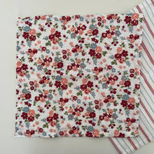 Load image into Gallery viewer, fort & field | 100% cotton red floral/stripe kitchen dishcloths - set of 2