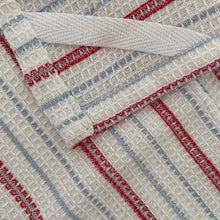 Load image into Gallery viewer, fort & field | 100% cotton red floral/stripe kitchen dishcloths - set of 2