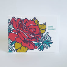 Load image into Gallery viewer, Little Green - Happy Birthday Rose Floral Greeting Card
