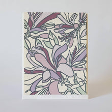 Load image into Gallery viewer, Little Green - Purple Spring Magnolia Blank Note Card / Art Greeting Card