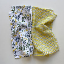 Load image into Gallery viewer, fort & field | 100% cotton botanical green/yellow dishcloths - set of 2