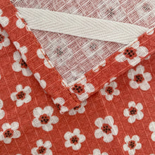 Load image into Gallery viewer, fort & field | 100% cotton red apple/flower kitchen dishcloths - set of 2