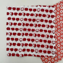 Load image into Gallery viewer, fort & field | 100% cotton red apple/flower kitchen dishcloths - set of 2