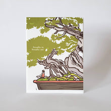 Load image into Gallery viewer, Little Green - Breathe In Breathe Out Japanese Bonsai Meditation Card