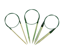 Load image into Gallery viewer, 24&quot; Bamboo Grove Circular Knitting Needles, three different sizes shown