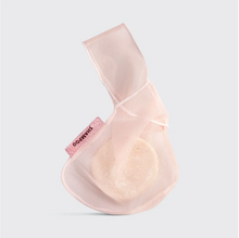 Load image into Gallery viewer, Small pink mesh bag sits on white background and contains small white bar of shampoo. Outside tag of bag reads &quot;Shampoo&quot; in hot pink