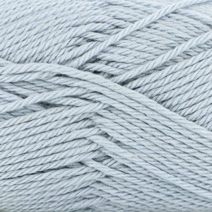 Close up of light blue strands of yarn