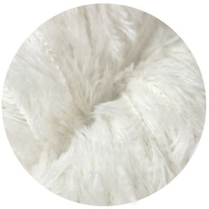 Close up of white feathery wool yarn
