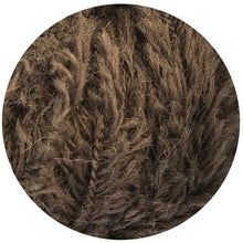 Load image into Gallery viewer, Close up of dark brown feathery wool yarn