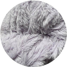 Load image into Gallery viewer, Close up of light gray feathery wool yarn