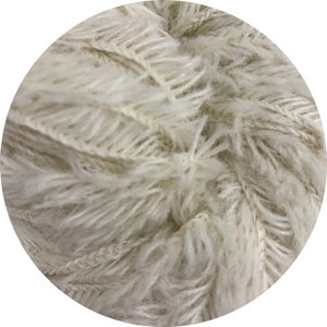 Close up of of white feathery wool yarn