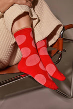 Load image into Gallery viewer, Sutro Bold Dot Crew Socks — Poppy | Hooray Sock Co.