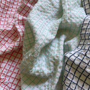 fort & field | 100% cotton waffle square bright fringe kitchen dishcloth