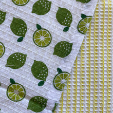 Load image into Gallery viewer, fort &amp; field | 100% cotton lime and check kitchen dishcloths - set of 2