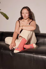 Load image into Gallery viewer, Cole Thin Stripe Crew Socks — Poppy | Hooray Sock Co.