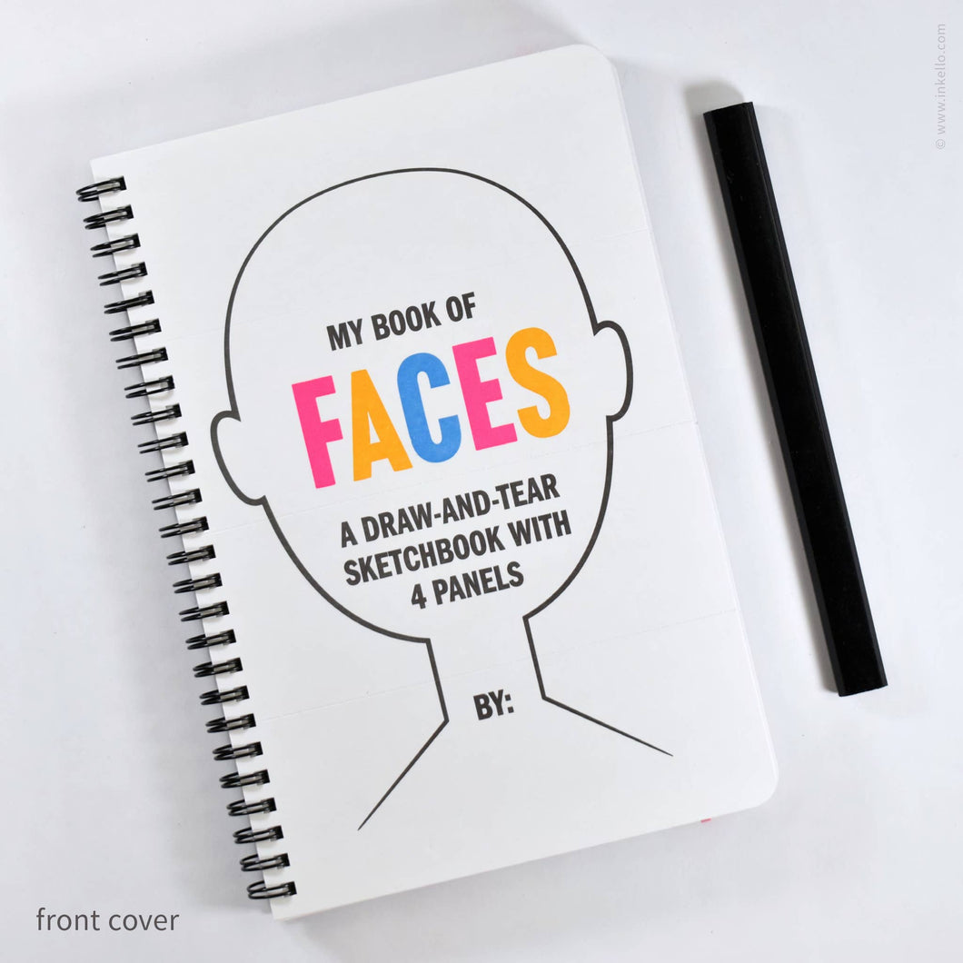 My Book of Faces Four-Panel Sketchbook | Inkello Letterpress
