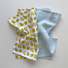 Load image into Gallery viewer, fort &amp; field | 100% cotton lemon and check kitchen dishcloths - set of 2