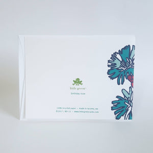 Little Green - Happy Birthday Rose Floral Greeting Card
