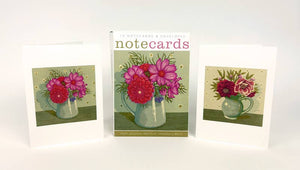 Dahlia and Cosmos & Grey Jug Notecards - Vanessa Lubach |Art Angels