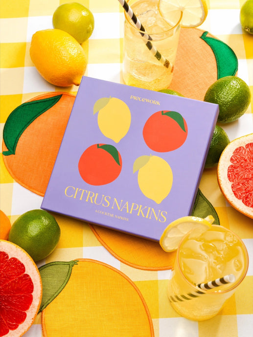 Citrus Cocktail Napkins, Set of 4 | Piecework Puzzles
