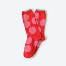 Load image into Gallery viewer, Sutro Bold Dot Crew Socks — Poppy | Hooray Sock Co.