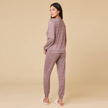 Load image into Gallery viewer, Softies | Women&#39;s Cloud Soft Striped Dream Jersey Crew Neck Lounge Set