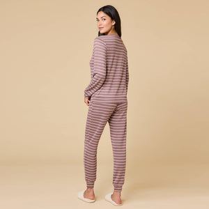 Softies | Women's Cloud Soft Striped Dream Jersey Crew Neck Lounge Set