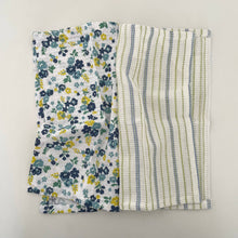 Load image into Gallery viewer, fort &amp; field - 100% cotton blue floral/stripe kitchen dishcloths -set of 2