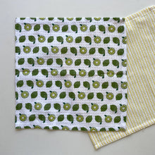 Load image into Gallery viewer, fort &amp; field | 100% cotton lime and check kitchen dishcloths - set of 2