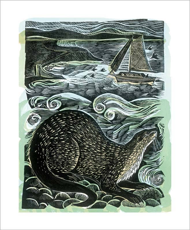 Art Angels | Shetland Otter and Windsong Card by Angela Harding ...