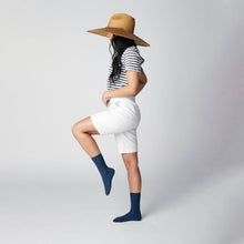 Load image into Gallery viewer, Everyday Solid Crew Socks — Deep Ocean | Hooray Sock Co.