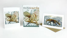 Load image into Gallery viewer, Barn Owl / Winter Fox Notecards - Martin Truefitt Baker | Art Angels