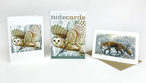 Barn Owl / Winter Fox Notecards - Martin Truefitt Baker | Art Angels