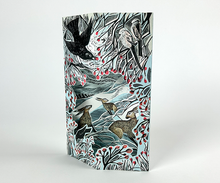 Load image into Gallery viewer, Art Angels | Hares in Conversation Die-cut Card by Angela Harding