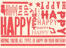 Load image into Gallery viewer, All Types of Happy Birthday Card | Hatch Show Print