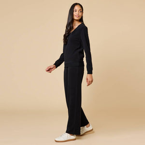 Softies | Vintage Velvet V-Neck with Wide Leg Pant