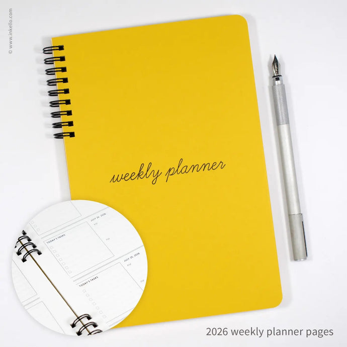 Cursive Design Weekly Planner | Inkello Letterpress
