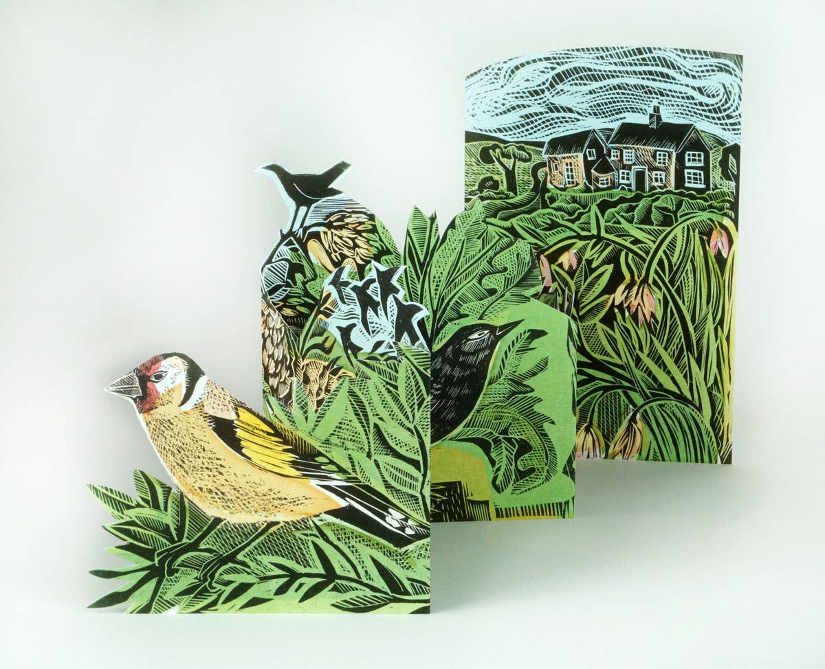 Garden Birds Concertina Card by Angela Harding | Art Angels – Isadora ...