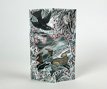 Load image into Gallery viewer, Art Angels | Hares in Conversation Die-cut Card by Angela Harding