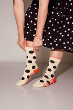 Load image into Gallery viewer, Panhandle Classic Dot Crew Socks — Cream | Hooray Sock Co.