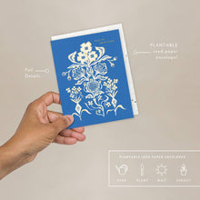 Load image into Gallery viewer, Blue Flower Bouquet Thank You Card | Seedlings