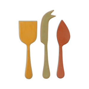 Enameled Stainless Steel Cheese Knives - Set of 3 | Creative Co-op