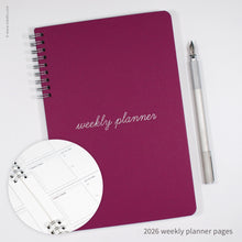 Load image into Gallery viewer, Cursive Design Weekly Planner | Inkello Letterpress