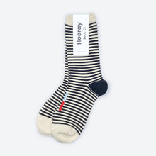 Load image into Gallery viewer, Cole Thin Stripe Crew Socks — Midnight | Hooray Sock Co.