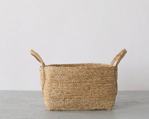 Square Basket with handle, jute - natural | Will & Atlas
