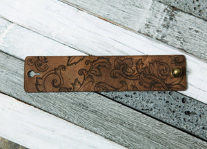 Leaf Scroll Leather Shawl Cuff | Sunrise Grove
