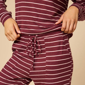 Softies | Women's Cloud Soft Striped Dream Jersey Crew Neck Lounge Set