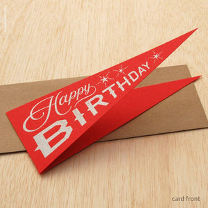 Happy Birthday Triangular Pennant Card | Inkello Letterpress