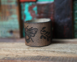 Leather Shawl Cuff with Bronze Stud for Scarves & Shawls | Sunrise Grove
