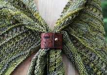 Load image into Gallery viewer, Mushroom Leather Shawl Cuff with Bronze Stud for Scarves | Sunrise Grove